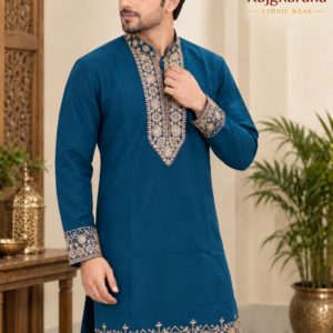 Blue Printed Kurta Set